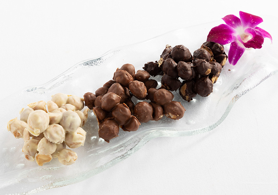 【JCB優待】大人気の高級マカデミアナッツチョコレート3種盛りを進呈