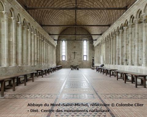 Abbaye du Mont-Saint-Michel, réfectoire © Colombe Clier - Dist. Centre des monuments nationaux.jpg
